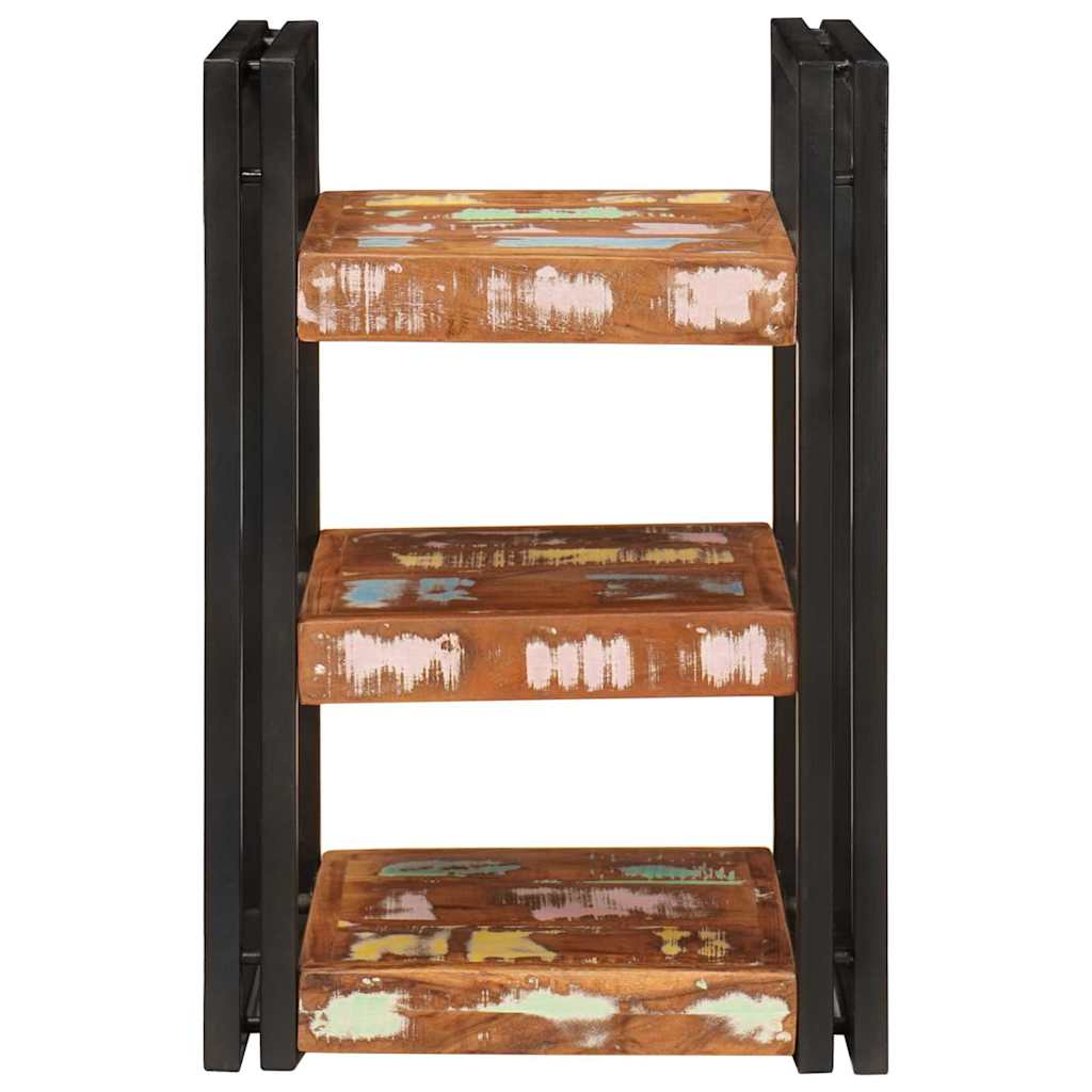 Comodino 2 pcs Marrone e nero Legno Solido Recuperato - homemem39