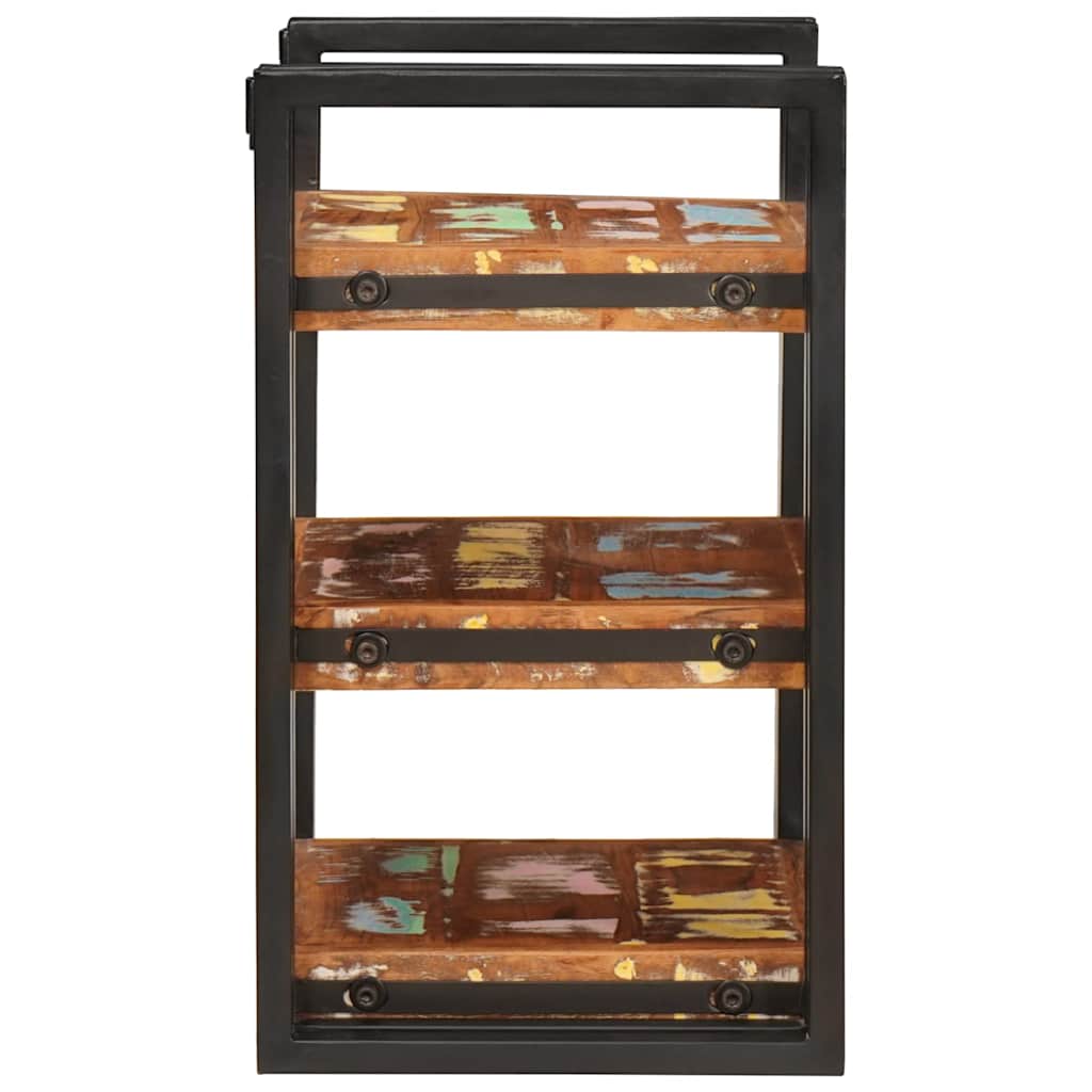 Comodino 2 pcs Marrone e nero Legno Solido Recuperato - homemem39