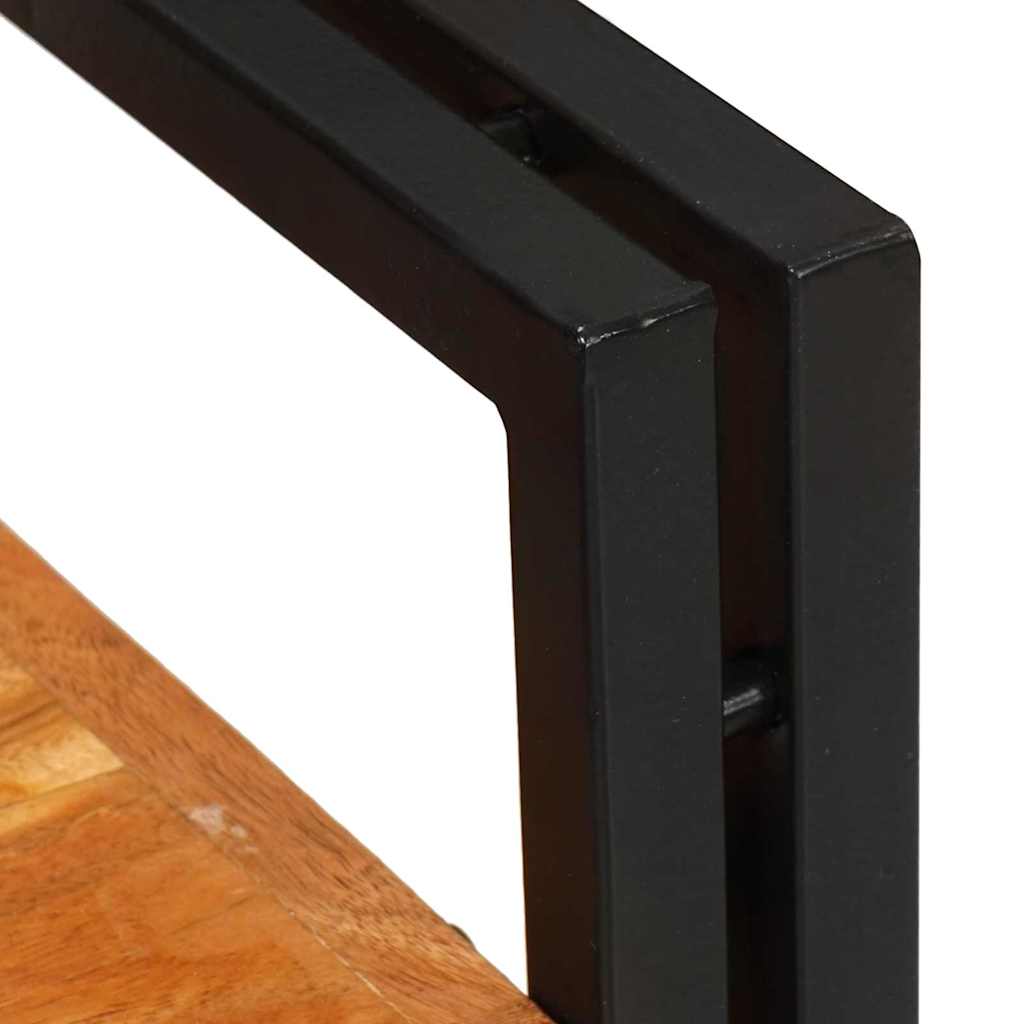 Comodino 2 pcs Marrone e nero Legno Massello di Acacia - homemem39