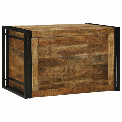 Scatola di Stoccaggio 80 x 50 x 50 cm Legno di Mango Grezzo