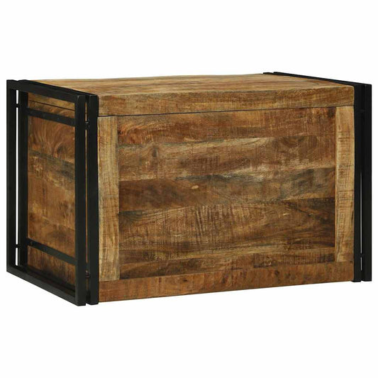 Scatola di Stoccaggio 80 x 50 x 50 cm Legno di Mango Grezzo