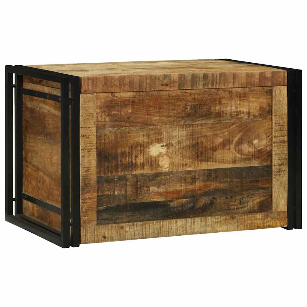 Scatola di Stoccaggio 80 x 50 x 50 cm Legno di Mango Grezzo | homemem39