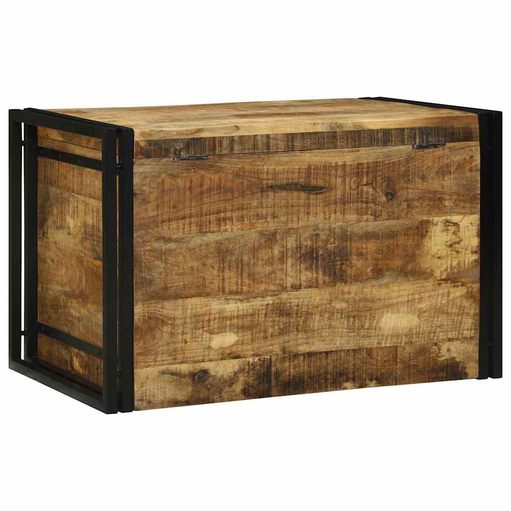 Scatola di Stoccaggio 80 x 50 x 50 cm Legno di Mango Grezzo