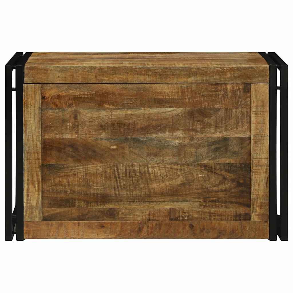 Scatola di Stoccaggio 80 x 50 x 50 cm Legno di Mango Grezzo