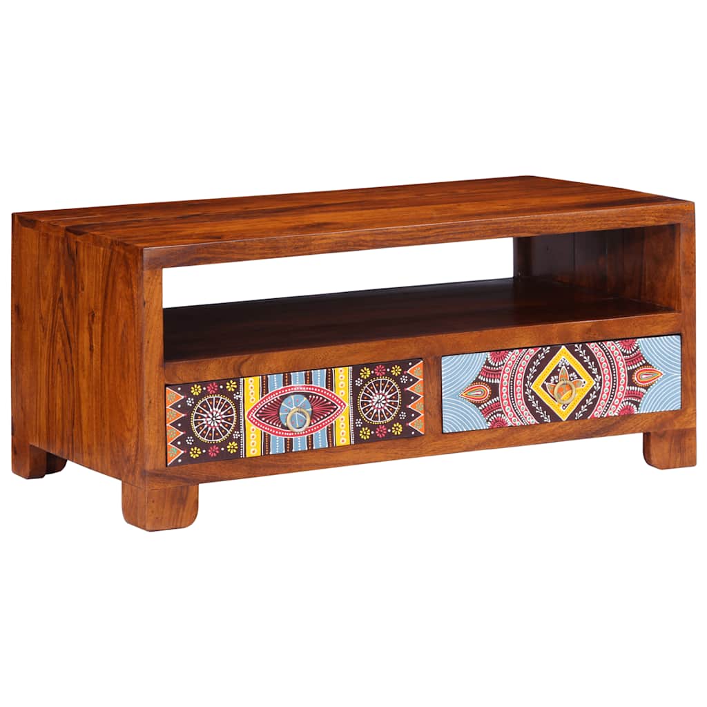 Tavolino da Salotto 90x50x40 cm in Legno Massello di Acacia