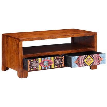 Tavolino da Salotto 90x50x40 cm in Legno Massello di Acacia