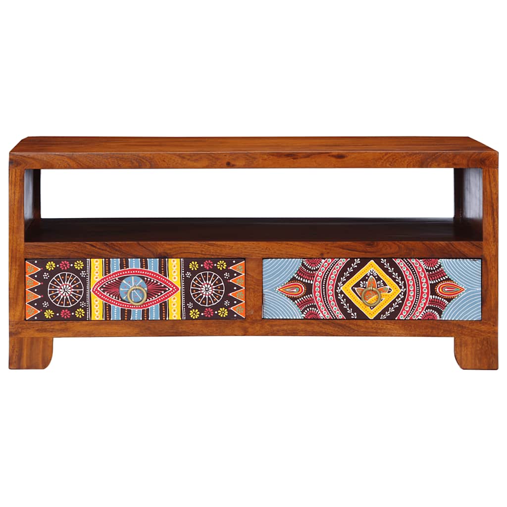 Tavolino da Salotto 90x50x40 cm in Legno Massello di Acacia