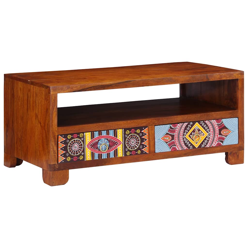 Tavolino da Salotto 90x50x40 cm in Legno Massello di Acacia