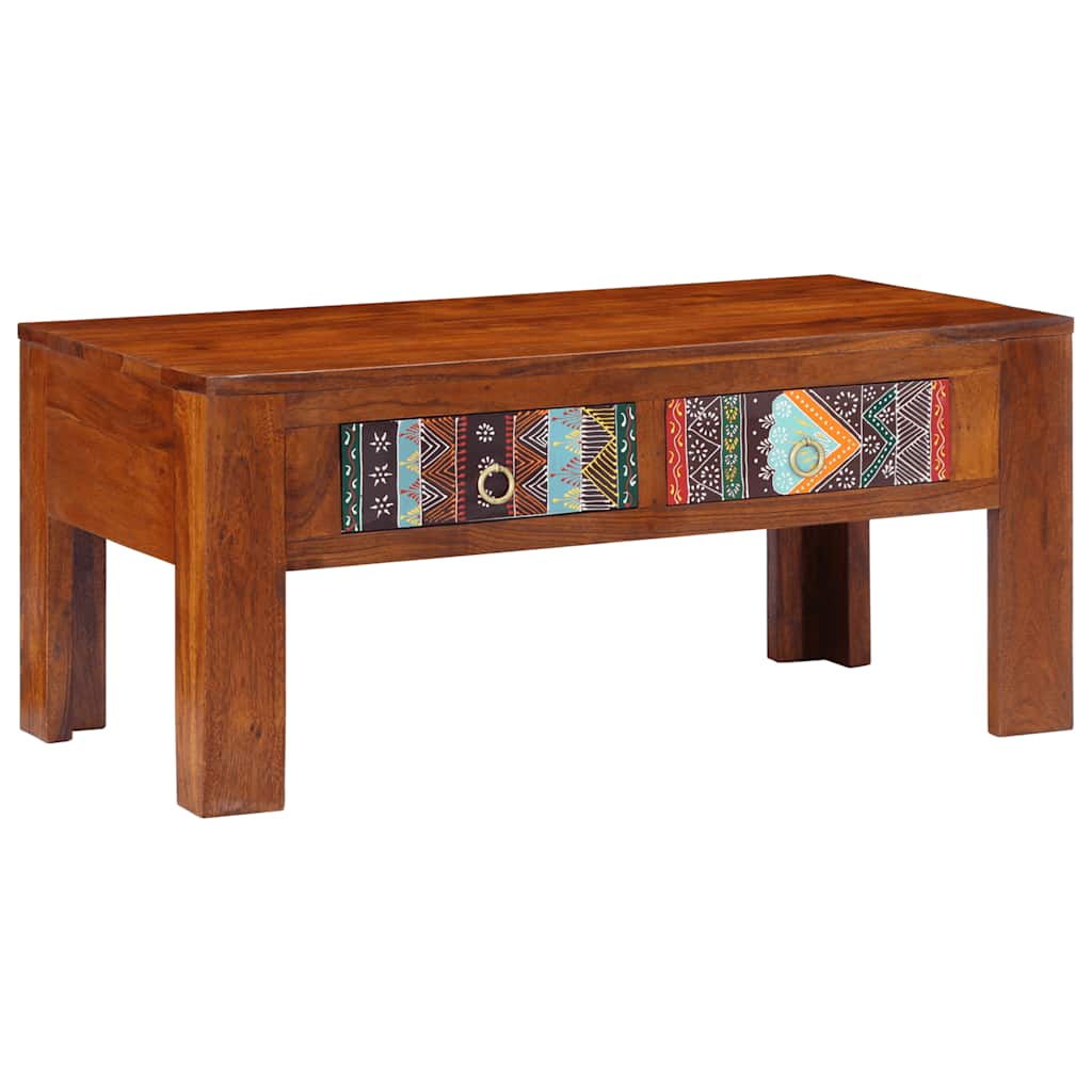 Tavolino da Salotto 90x50x40 cm in Legno Massello di Acacia