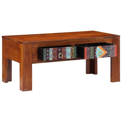 Tavolino da Salotto 90x50x40 cm in Legno Massello di Acacia