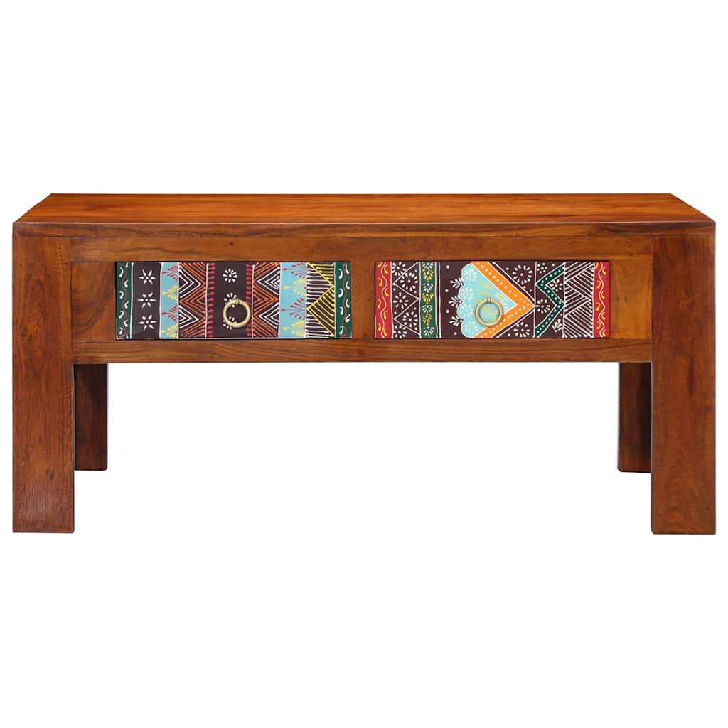 Tavolino da Salotto 90x50x40 cm in Legno Massello di Acacia