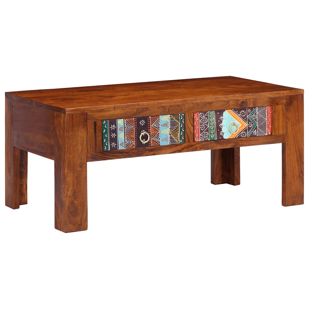 Tavolino da Salotto 90x50x40 cm in Legno Massello di Acacia