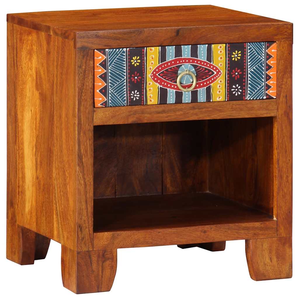 Comodini 2 pz in Legno Massello di Acacia