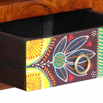 Mobile TV a Parete Multicolore 90x30x30 Legno Massello Acacia - homemem39