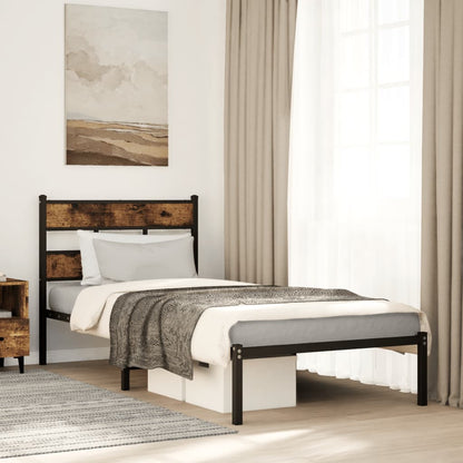 Giroletto senza Materaso in Metallo Rovere Fumo 75x190 cm | homemem39