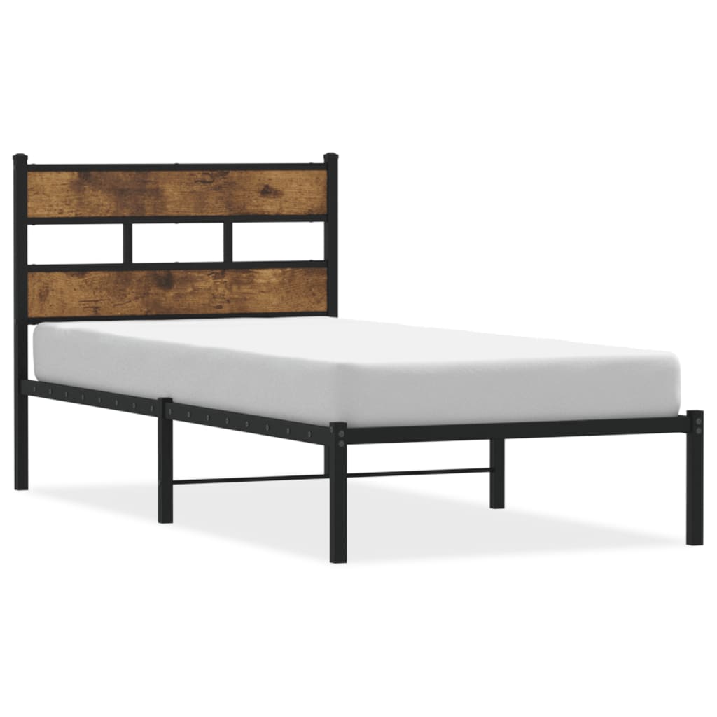 Giroletto senza Materaso in Metallo Rovere Fumo 90x190 cm | homemem39