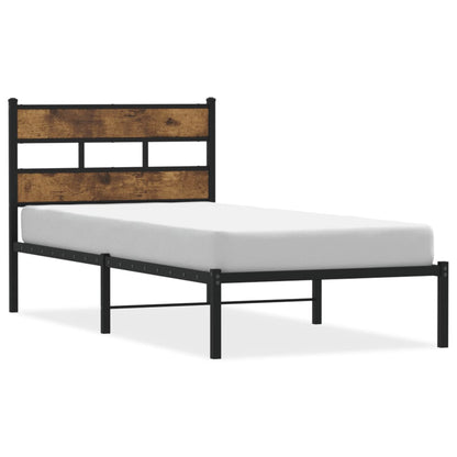 Giroletto senza Materaso in Metallo Rovere Fumo 90x190 cm | homemem39