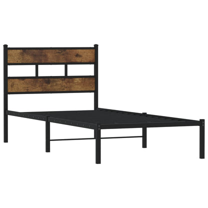 Giroletto senza Materaso in Metallo Rovere Fumo 90x190 cm | homemem39