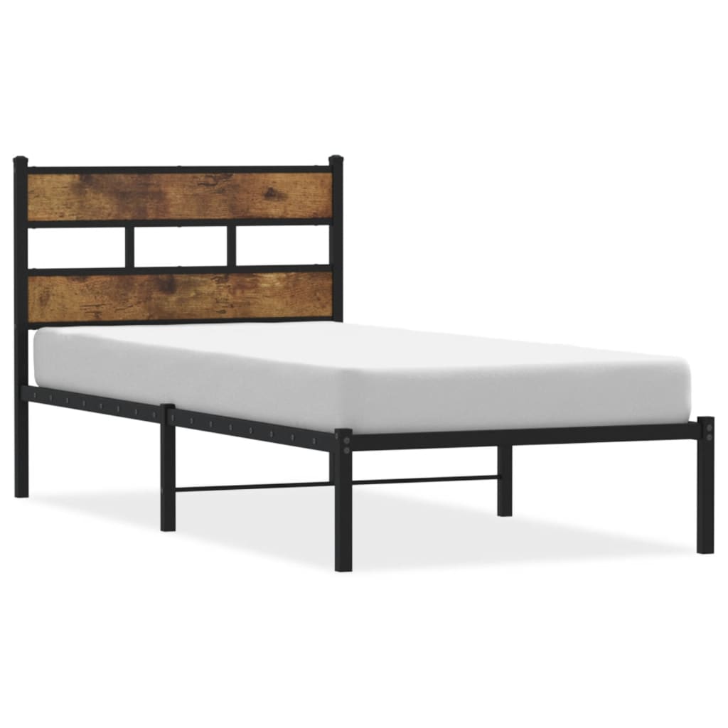 Giroletto senza Materaso in Metallo Rovere Fumo 100x200 cm | homemem39