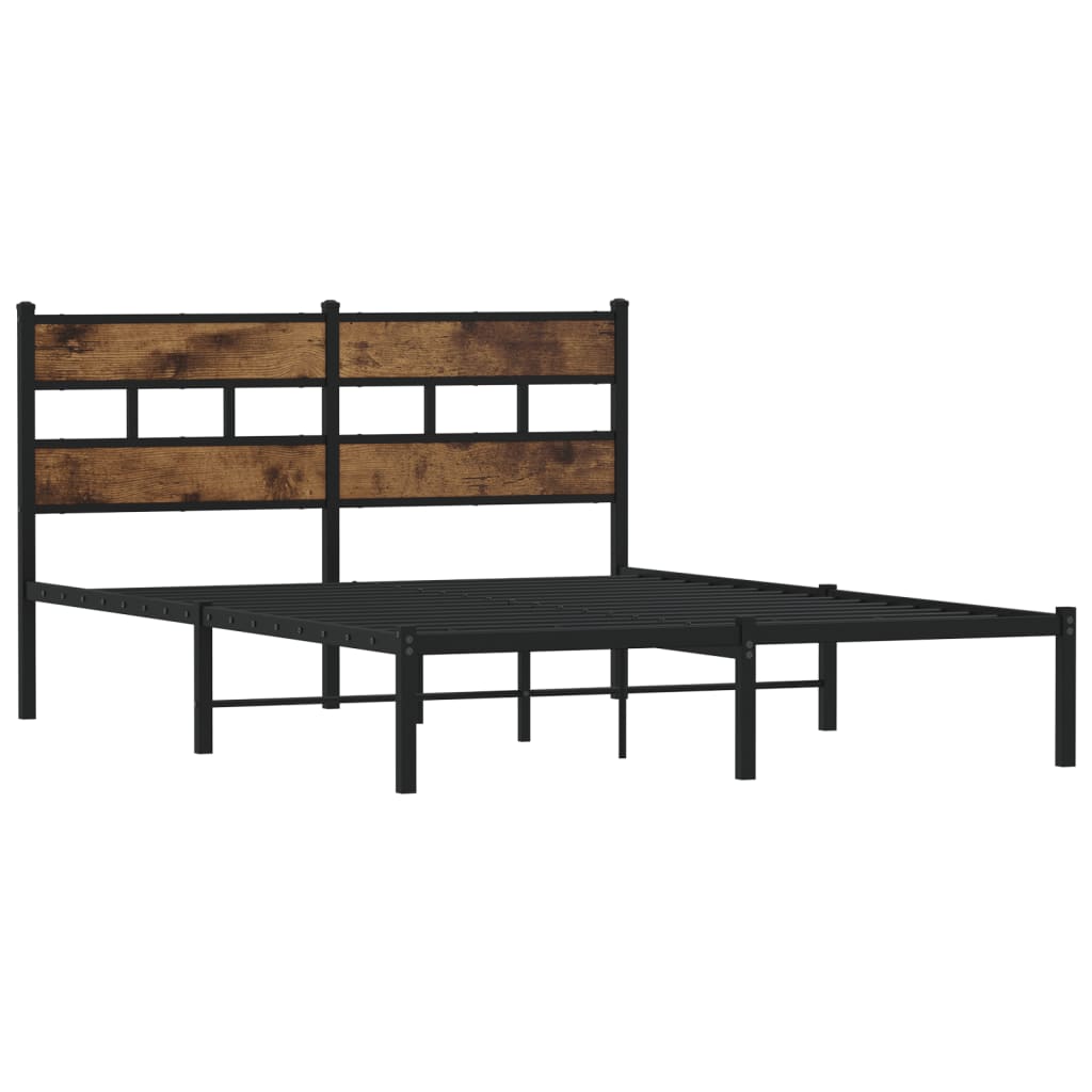Giroletto senza Materaso in Metallo Rovere Fumo 140x200 cm | homemem39