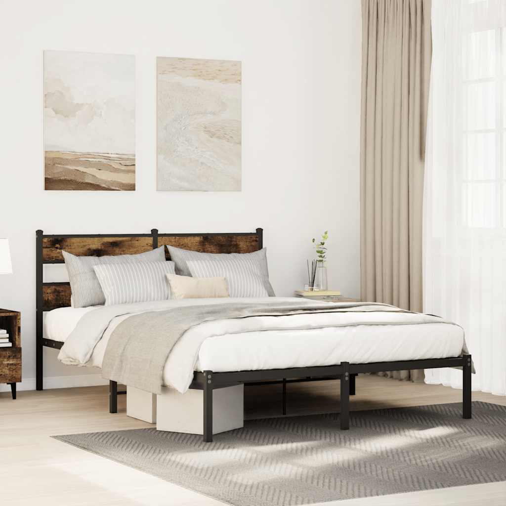 Giroletto senza Materaso in Metallo Rovere Fumo 150x200 cm | homemem39