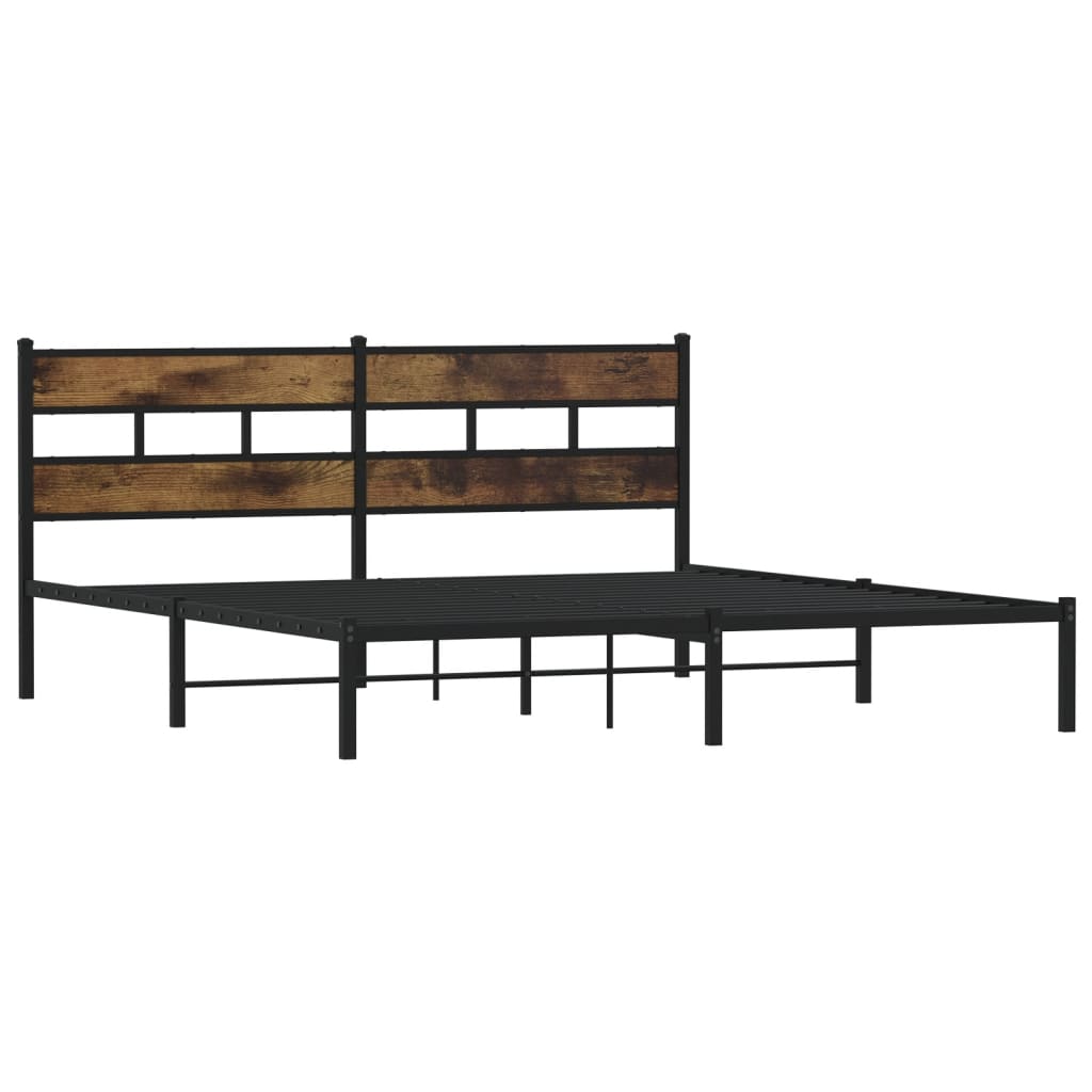 Giroletto senza Materaso in Metallo Rovere Fumo 193x203 cm | homemem39