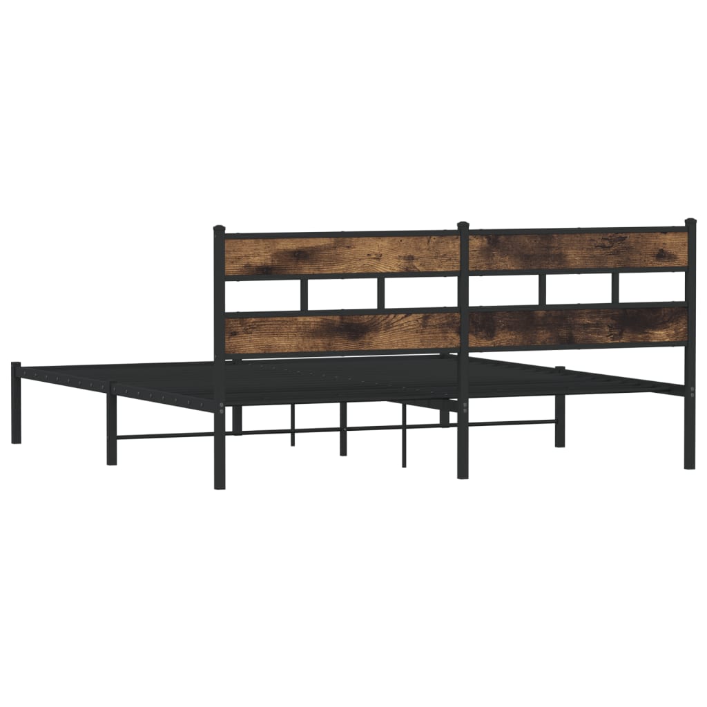 Giroletto senza Materaso in Metallo Rovere Fumo 193x203 cm | homemem39