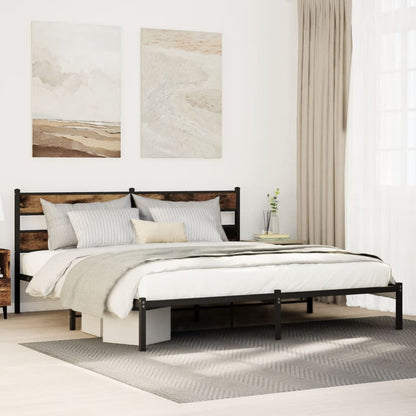 Giroletto senza Materaso in Metallo Rovere Fumo 193x203 cm | homemem39