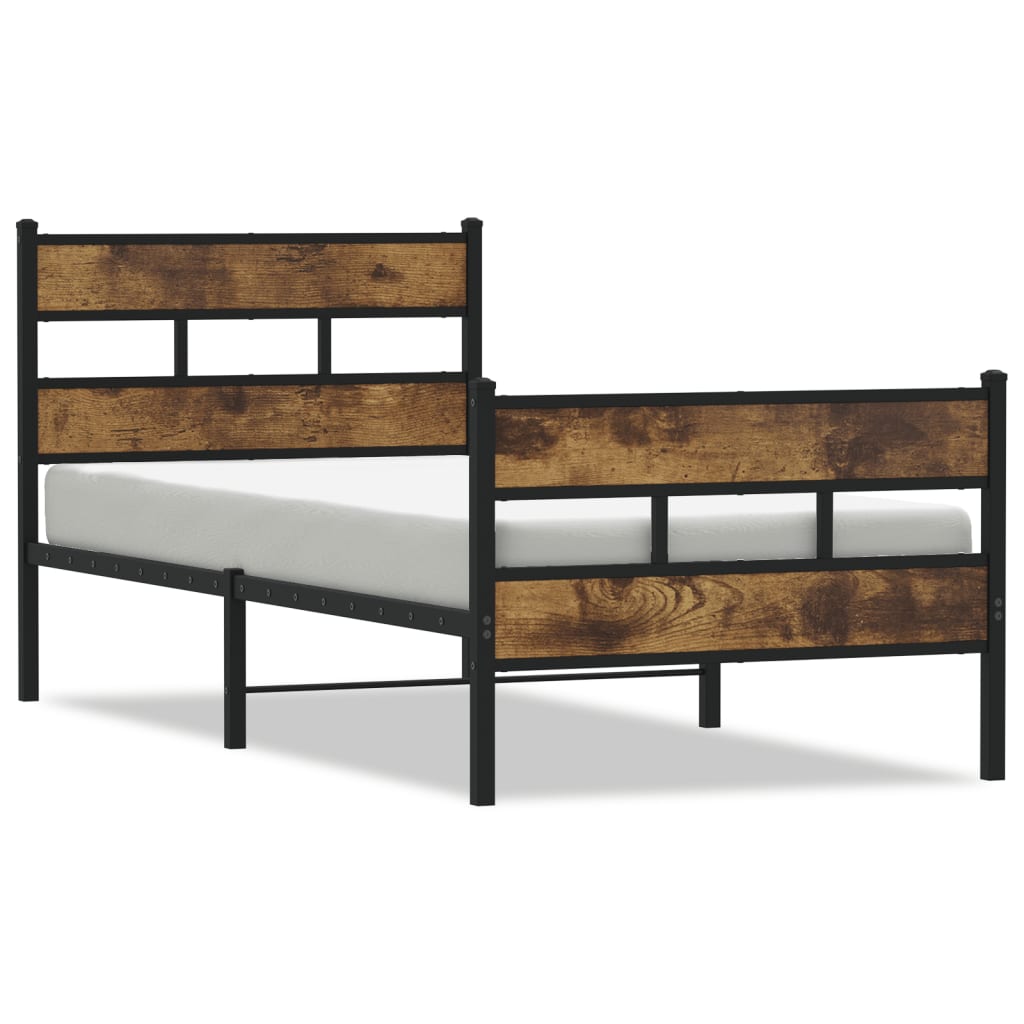 Giroletto senza Materaso in Metallo Rovere Fumo 90x190 cm | homemem39