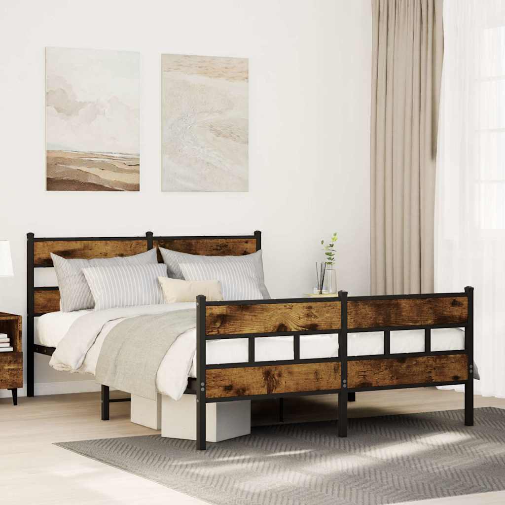 Giroletto senza Materaso in Metallo Rovere Fumo 140x190 cm | homemem39