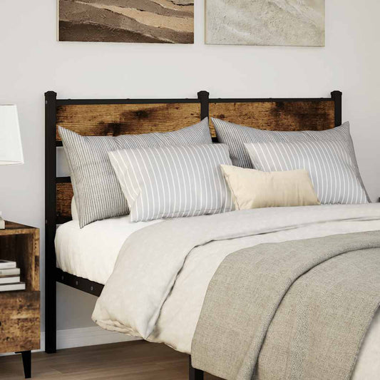 Testiera di Ricambio Rovere Fumo 135 cm in Ferro e Legno Multistrato | homemem39