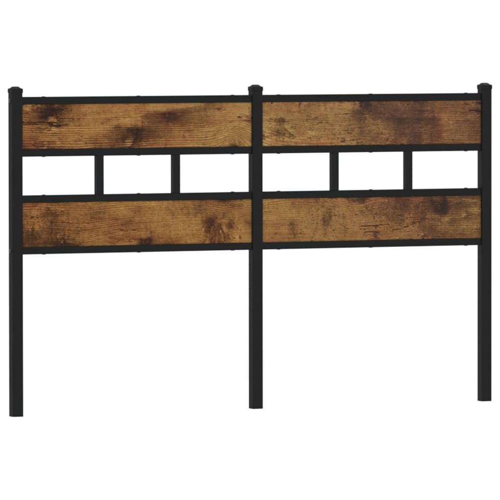 Testiera Rovere Fumo 150 cm in Ferro e Legno Multistrato - homemem39