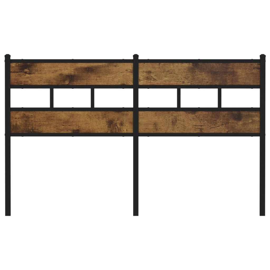 Testiera Rovere Fumo 150 cm in Ferro e Legno Multistrato - homemem39