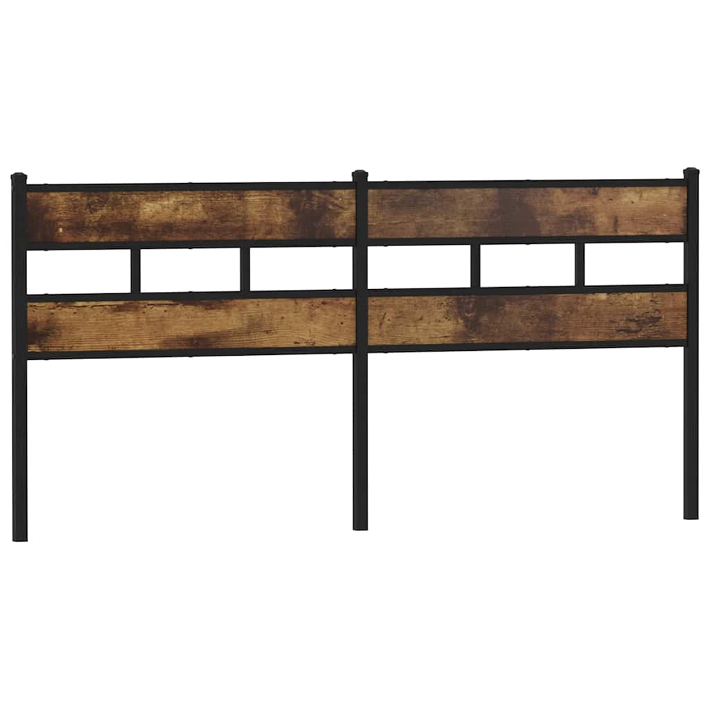 Testiera di Ricambio Rovere Fumo 193 cm in Ferro e Legno Multistrato