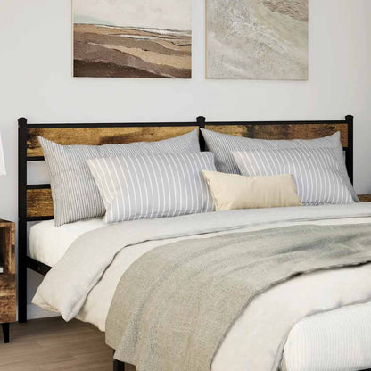 Testiera di Ricambio Rovere Fumo 193 cm in Ferro e Legno Multistrato