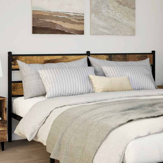 Testiera di Ricambio Rovere Fumo 200 cm in Ferro e Legno Multistrato | homemem39