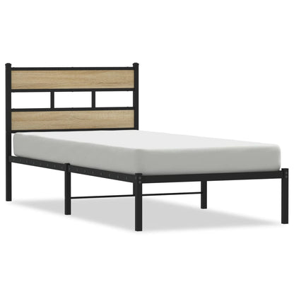 Giroletto senza Materaso in Metallo Rovere Sonoma 100x190 cm | homemem39
