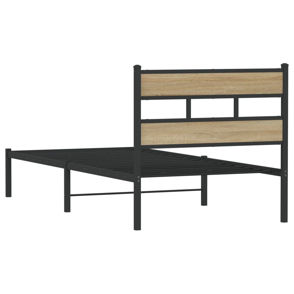 Giroletto senza Materaso in Metallo Rovere Sonoma 100x190 cm | homemem39