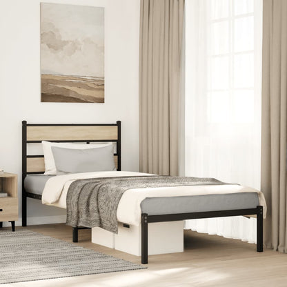 Giroletto senza Materaso in Metallo Rovere Sonoma 100x190 cm | homemem39