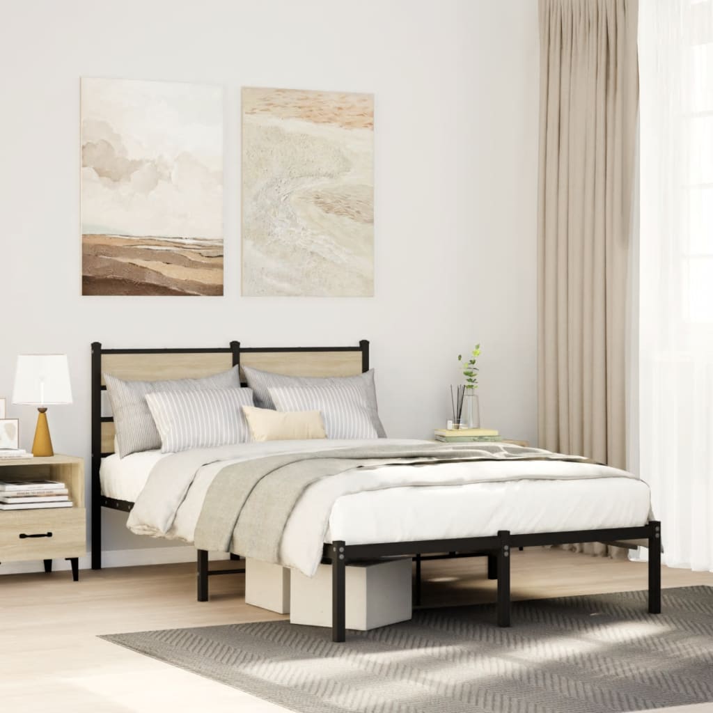 Giroletto senza Materaso in Metallo Rovere Sonoma 120x190 cm | homemem39