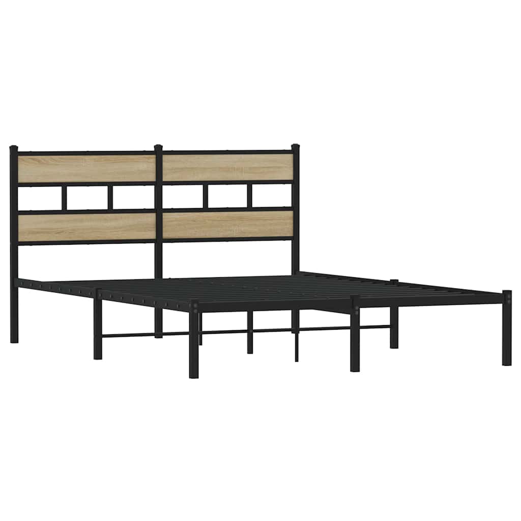 Giroletto senza Materaso in Metallo Rovere Sonoma 135x190 cm | homemem39