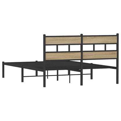 Giroletto senza Materaso in Metallo Rovere Sonoma 135x190 cm | homemem39