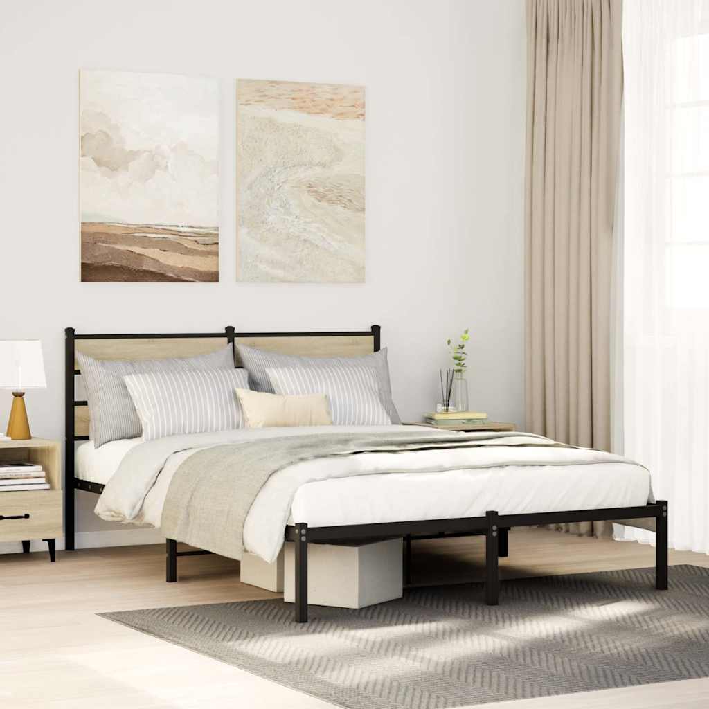 Giroletto senza Materaso in Metallo Rovere Sonoma 135x190 cm | homemem39