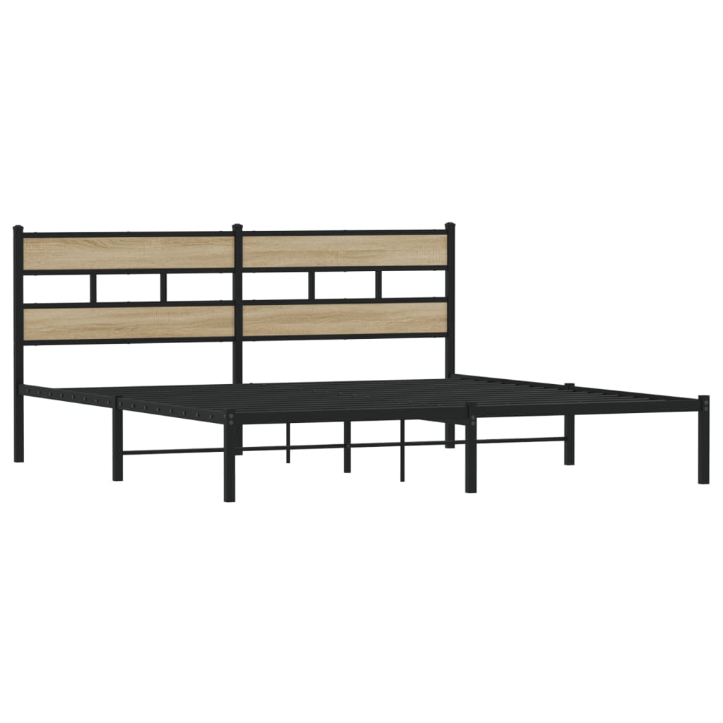 Giroletto senza Materaso in Metallo Rovere Sonoma 193x203 cm | homemem39