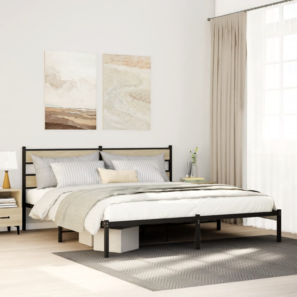 Giroletto senza Materaso in Metallo Rovere Sonoma 193x203 cm | homemem39