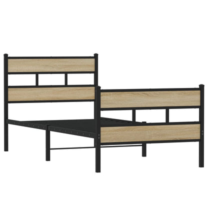 Giroletto senza Materaso in Metallo Rovere Sonoma 90x190 cm | homemem39