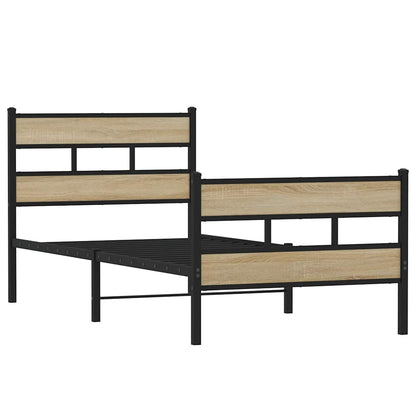 Giroletto senza Materaso in Metallo Rovere Sonoma 100x190 cm | homemem39