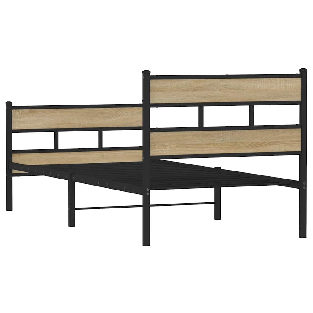 Giroletto senza Materaso in Metallo Rovere Sonoma 100x190 cm | homemem39