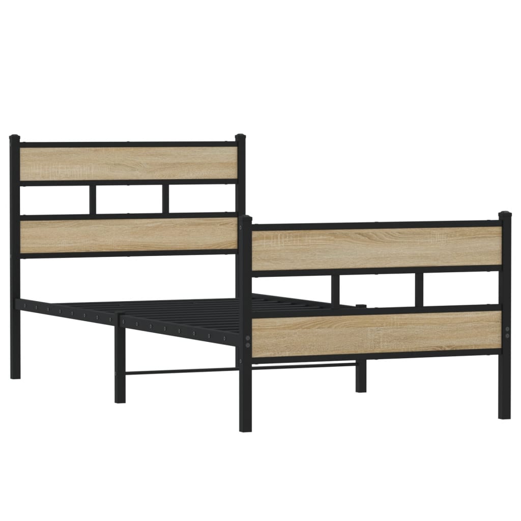 Giroletto senza Materaso in Metallo Rovere Sonoma 107x203 cm | homemem39