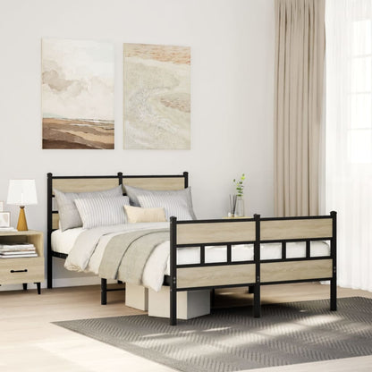 Giroletto senza Materaso in Metallo Rovere Sonoma 120x190 cm | homemem39